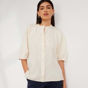 EVERLANE | The Linen Puff Sleeve Button Down Blouse